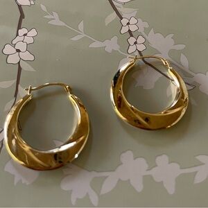 Elegant 10K Yellow Gold Hoop Earrings